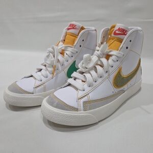 Nike White and Yellow High-Top Sneakers